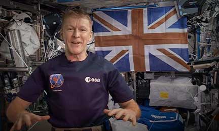 Tim Peake aboard the International Space Station