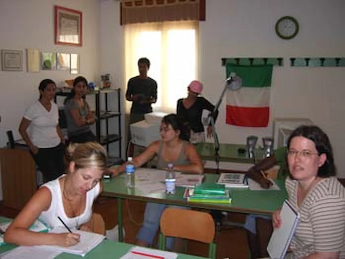 Italian language students and teachers at ILS Italian Language School in Otranto