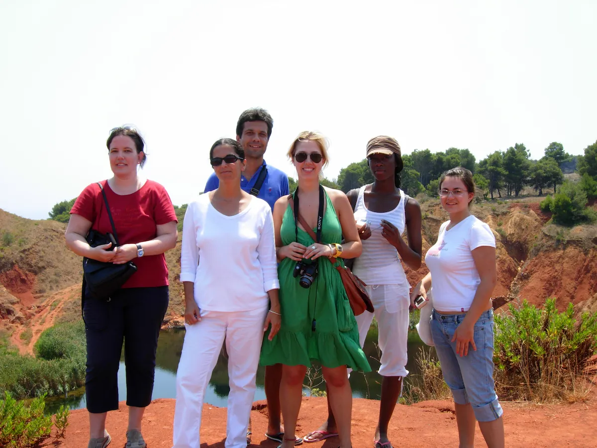International students on an excursion to the Bauxite Quarry in Otranto, Puglia